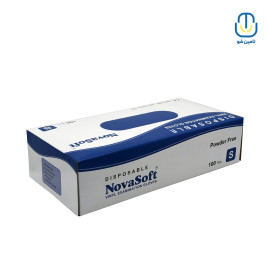 دستکش معاینه وینیل نوا بدون پودر سایز اسمال بسته ۱۰۰ عددی