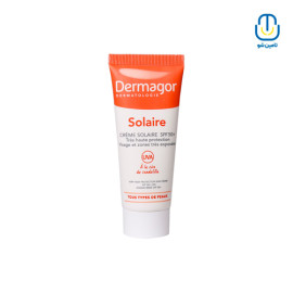 کرم ضدآفتاب بی رنگ نرمال تا خشک SPF50 درماگور حجم 40 میل