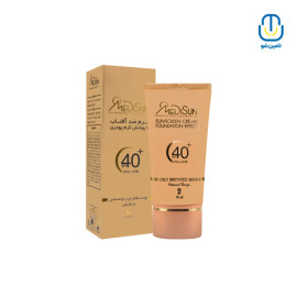 کرم ضد آفتاب بژ طبیعی 2  چرب و حساس SPF40  مدیسان حجم 30 میل