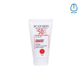 کرم ضد آفتاب بی رنگ پوست خشک SPF50 اسکن اسکین حجم ۴۰ میل