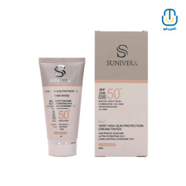کرم ضدآفتاب spf50 رز بژ1/5 پوست چرب Matt سانیورا حجم 50 میل