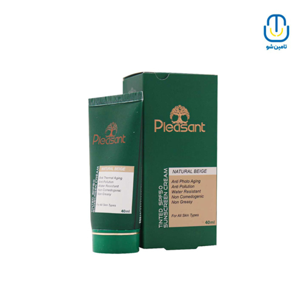 کرم ضدآفتاب رنگی بژ طبیعی 2SPF50 پلزنت حجم 40 میل