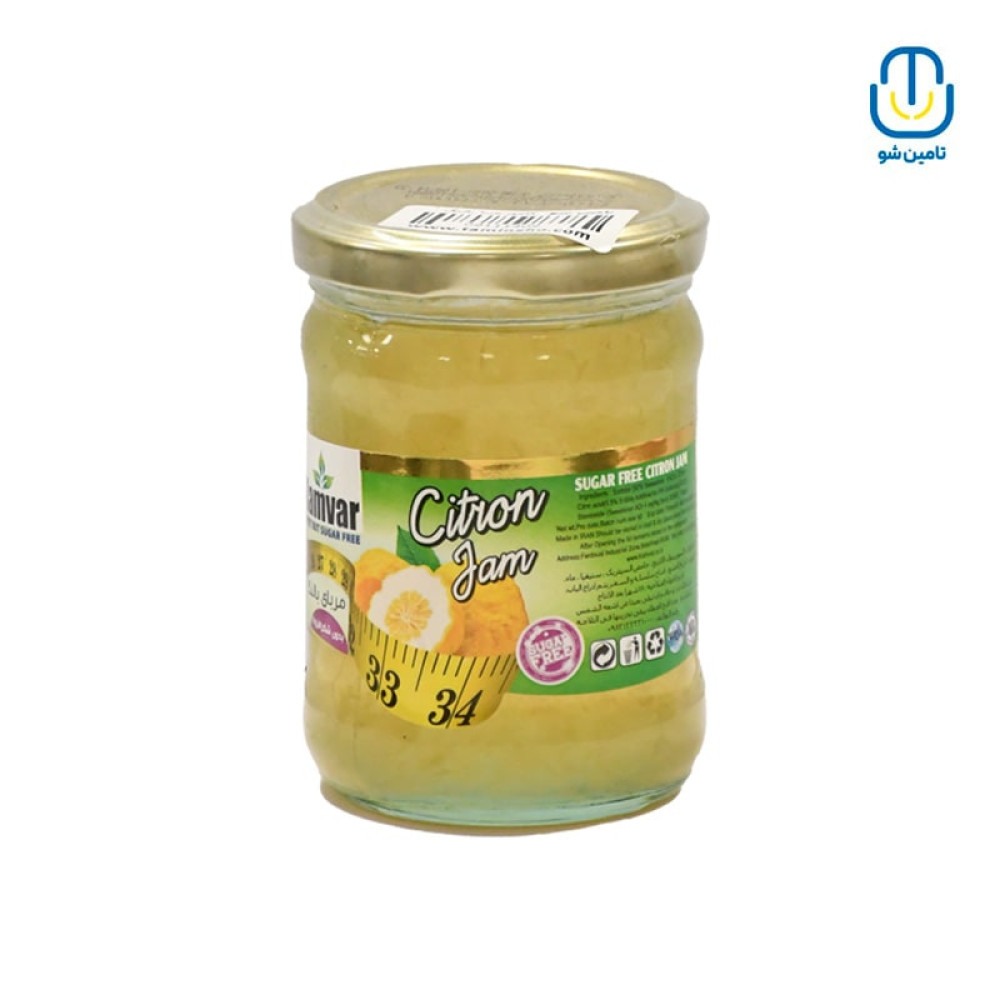 مربا بالنگ پسته اي بدون قند و رژيمي کامور وزن 280 گرم