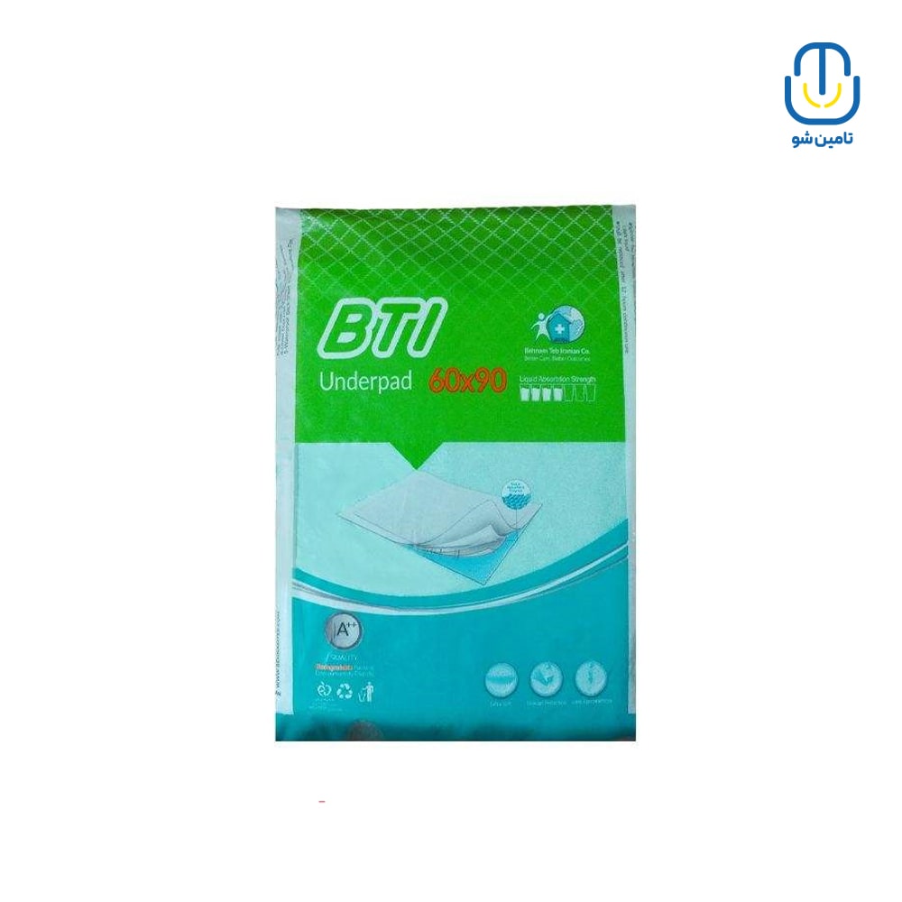 زیرانداز بیمار بی تی آی ۹۰×۶۰ بسته ۱۰ عددی