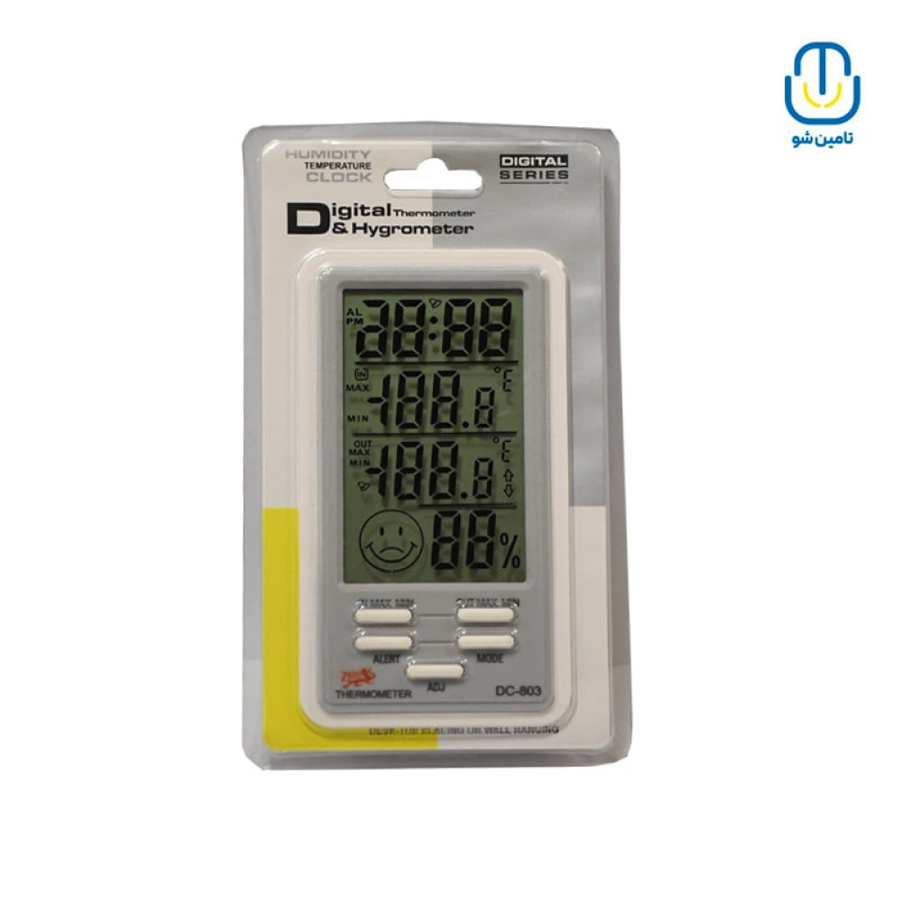 دماسنج رطوبت سنج سيم دار کد DC803