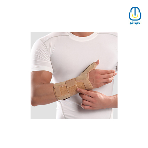 مچ شست‌بند طبی نئوپرنی آتل‌دار کرم پاک سمن سایز M (دست راست) کد 222203412