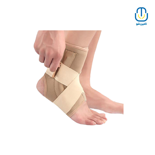 قوزک‌بند طبی نئوپرنی آتل‌دار کرم پاک سمن سایز M – کد 222208088
