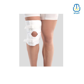 زانوبند طبی قابل تنظیم با کشکک باز سفید پاک سمن سایز 2XL – کد 221507026